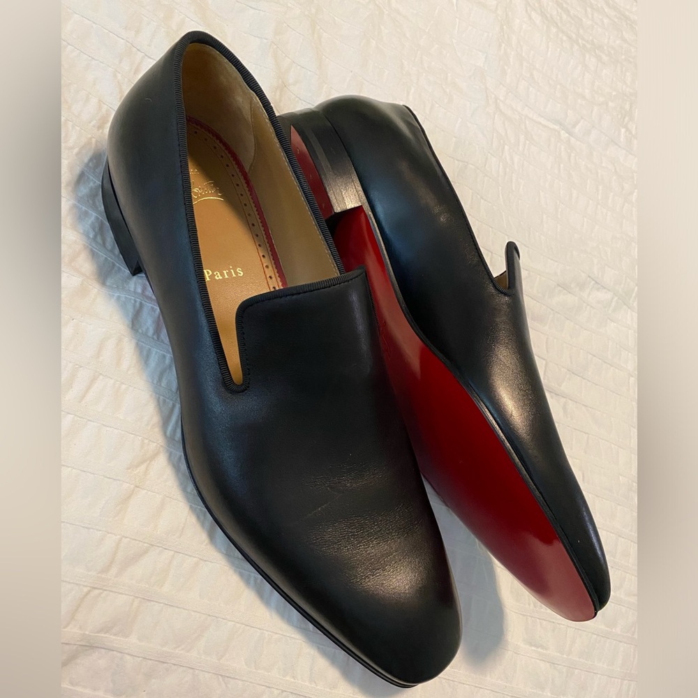Christian Louboutin Dandelion Venetian Men’s Black Leather Loafer 43